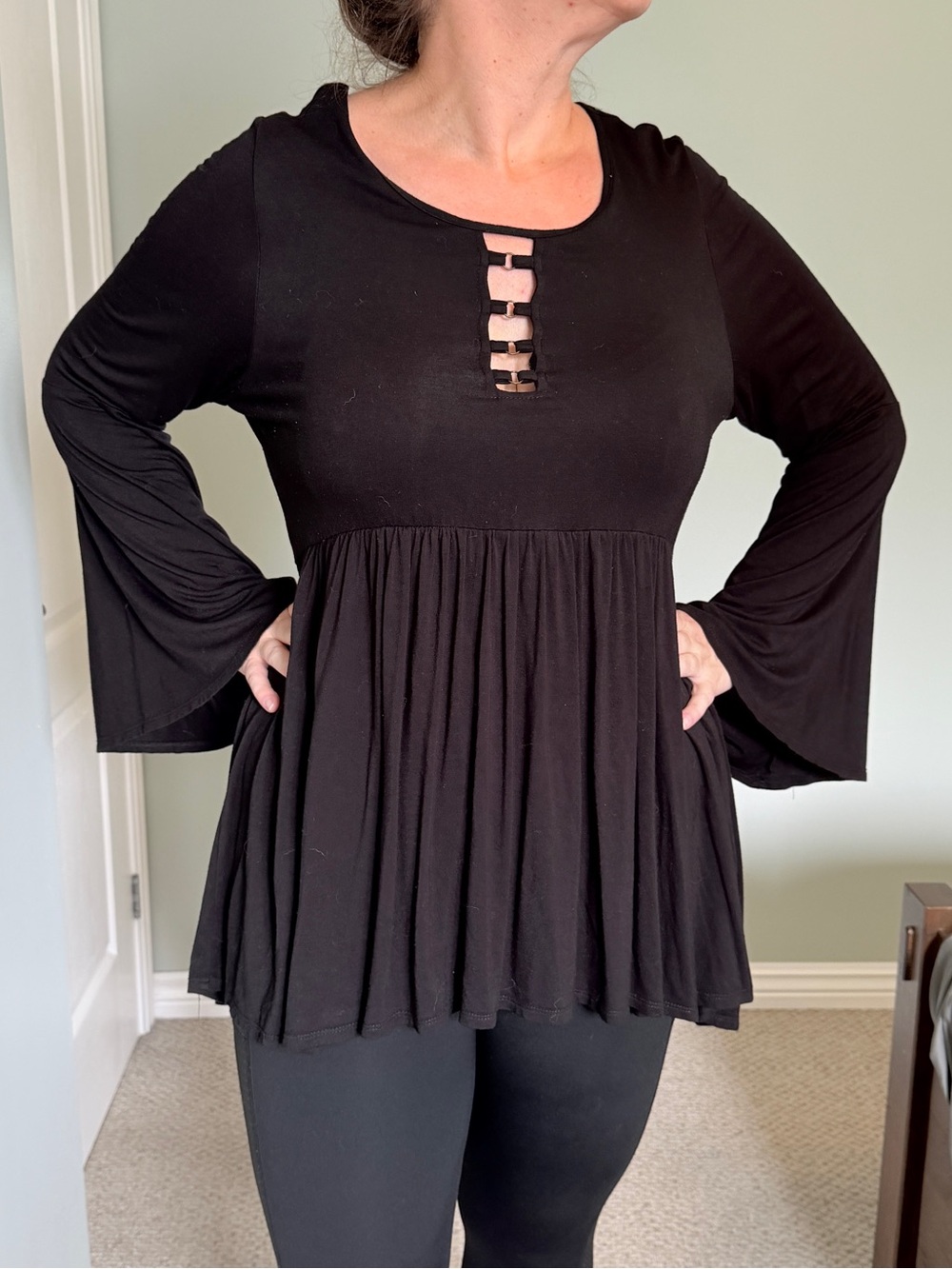 torrid Black Ladder-Detail Babydoll Tunic